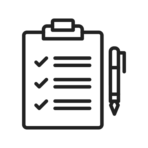 Ícono de agenda que representa preparación anticipada de documentos logísticos